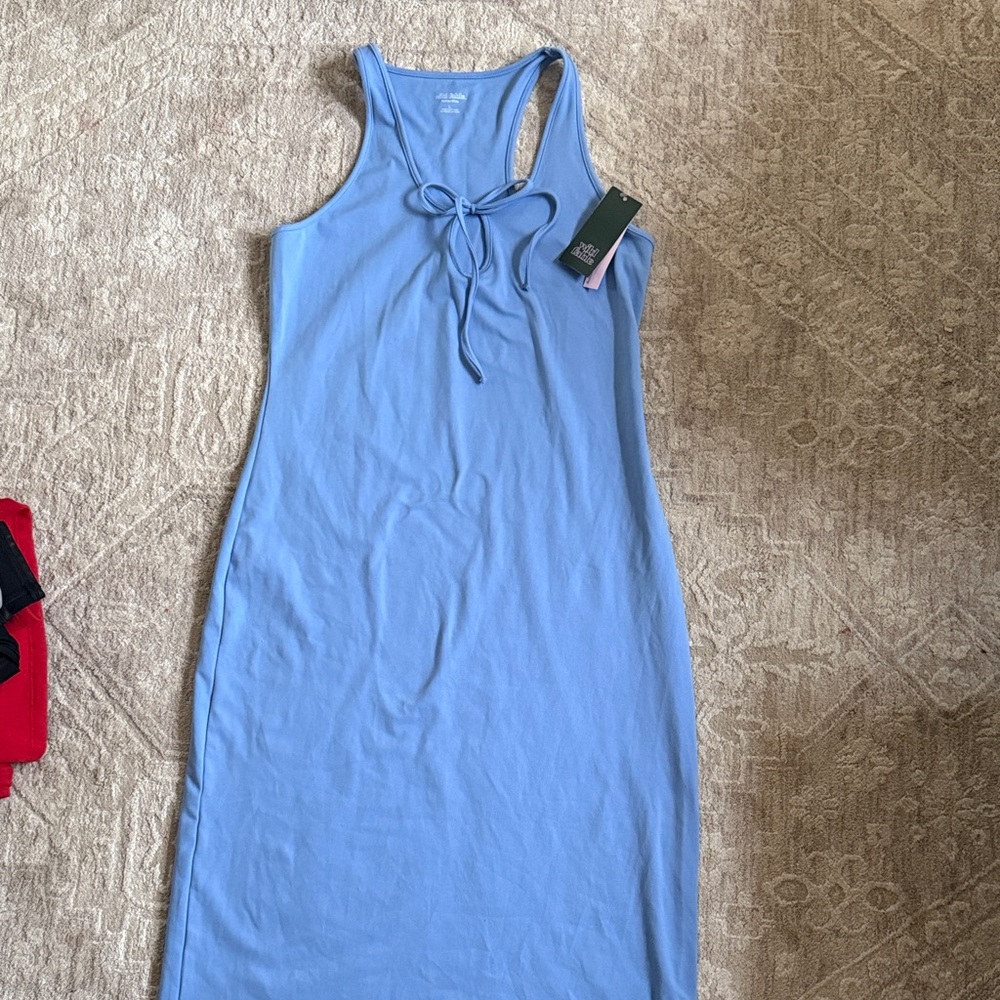 Wild Fable Light Blue Tie-Front Midi Dress